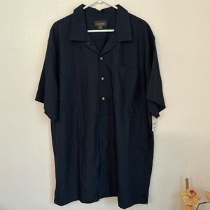 NWT Men’s Button Front Dark Navy David Taylor Dress Shirt